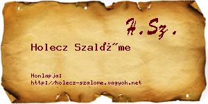 Holecz Szalóme névjegykártya